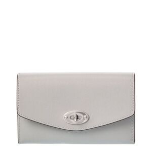 Mulberry Light Gray Leather Wallet with Silver Turnlock
